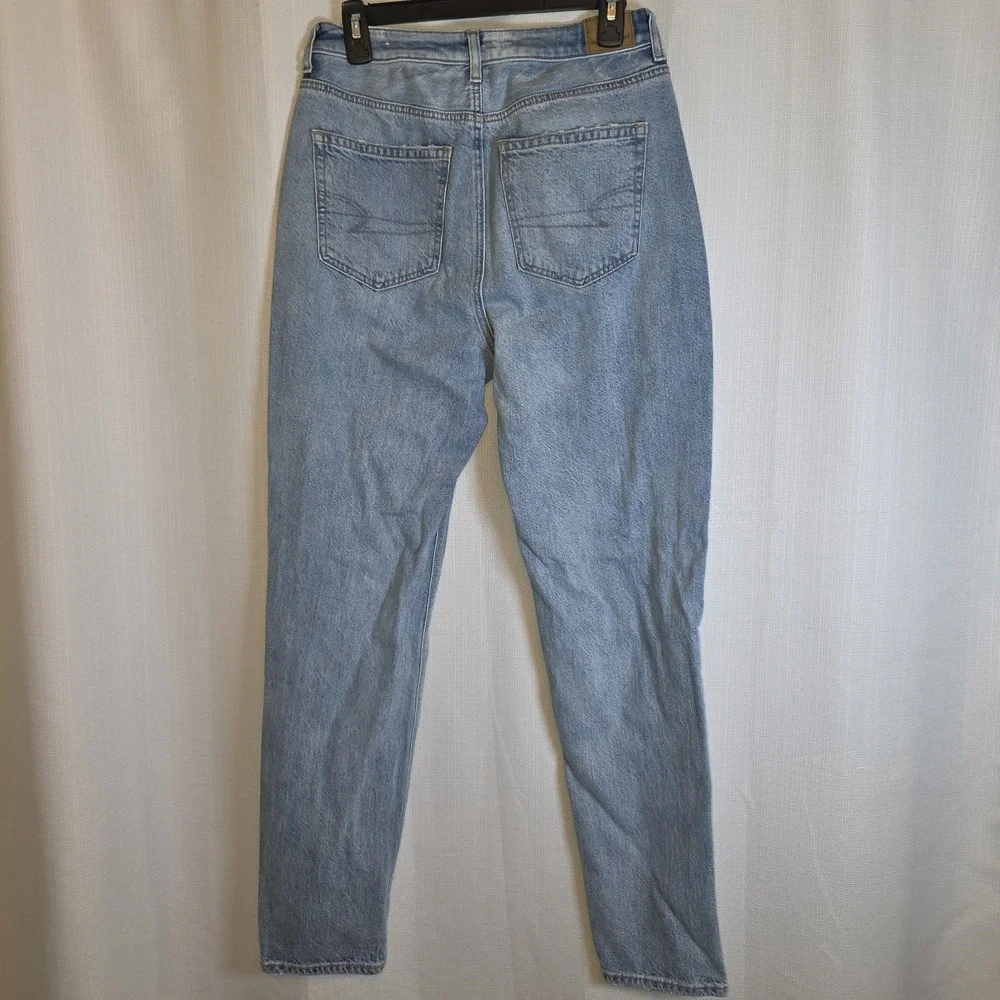 American Eagle Womens Highest Rise Mom Jeans Size 6 X-Long Denim Stretch